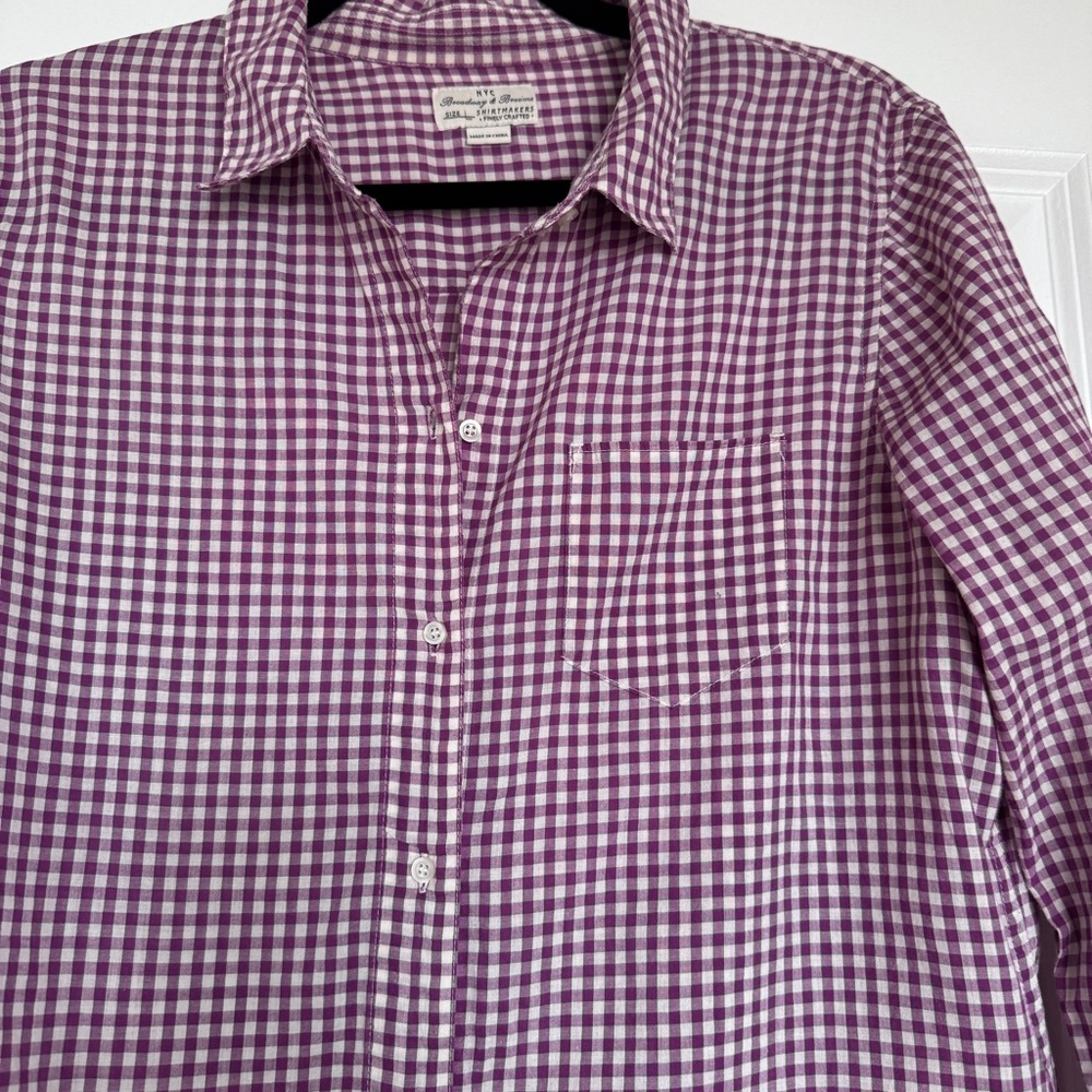 MADEWELL Broadway & Broome Women’s Gingham Boyshirt Button-Down Shirt Large EUC - Picture 6 of 12